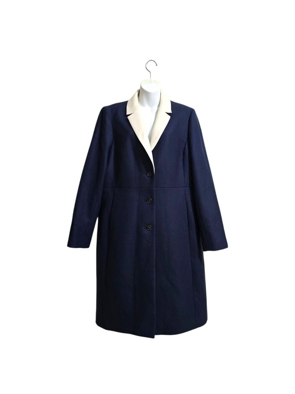 J. Crew Topcoat With Contrast Lapel In Double-Serge Wool Sz 16